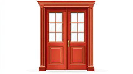 Obraz premium Red Door Vector Illustration for High-Resolution Use