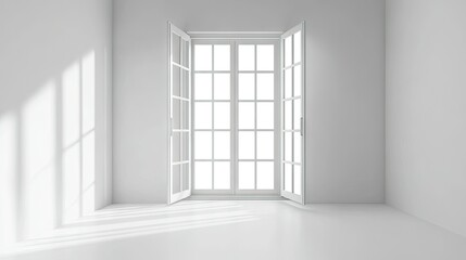 Modern 3D Illustration of an Open Window