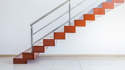 Modern Sleek Brown Staircase Design in Minimalist Space
