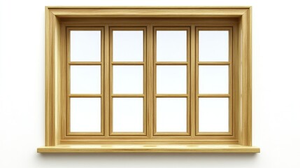Obraz premium Oversized Wooden Window Frame with Minimal Design