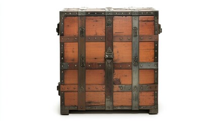 Antique Wooden Locker with Combination Lock