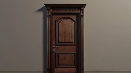 Obraz premium High-Resolution 3D Wooden Door Illustration