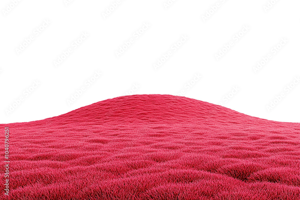 Poster vibrant red landscape with soft texture against a black background. isolated on transparent backgrou