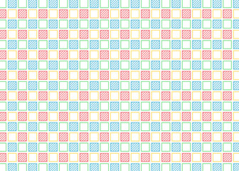 四角柄のパターン、タイル、格子状、ポップな背景素材