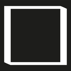 Rectangular border icon. Frame shape. Black outline square design. Isolated simple vector.