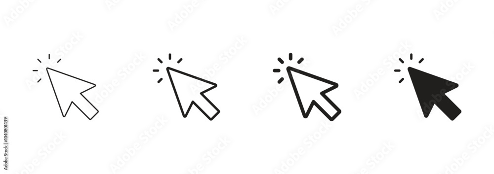 Poster cursor icon vector. cursor arrow click icon set