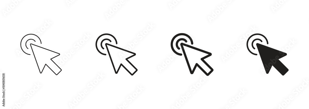 Aufkleber cursor icon vector. cursor arrow click icon set