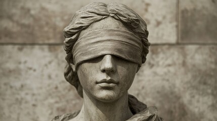 Fototapeta premium statue of justice with a blindfold covering her eyes