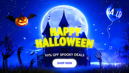 Spooky Halloween background with graphic resources ideal for party invitations, festive designs, and promotional content, capturing the eerie, playful spirit of Halloween with bold,eye-catching visual