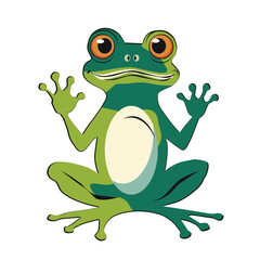 Cartoon funny frog