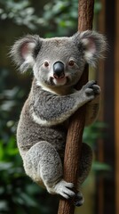 Fototapeta premium Koala clinging to a tree