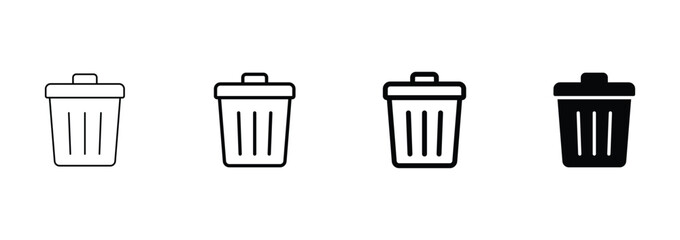 trash can icon set. Delete icon vector