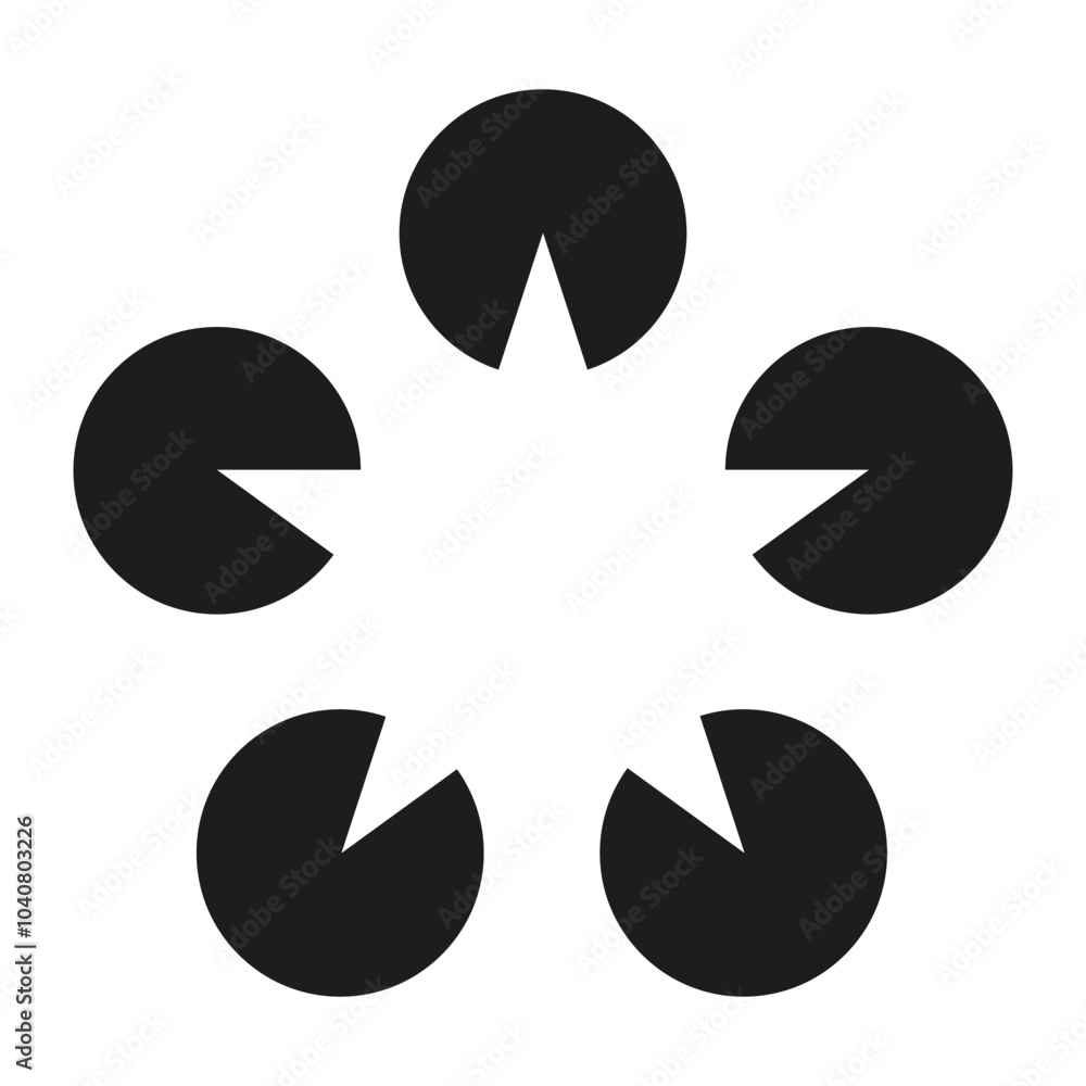 Aufkleber geometric circle icon. abstract triangle shape. minimalist vector symbol. black simple form.