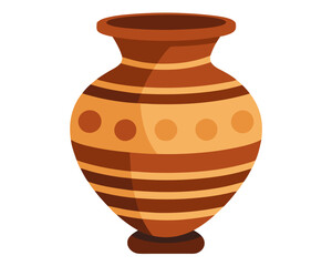 beautiful clay vase on vector art illustration