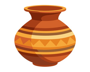 beautiful clay vase on vector art illustration