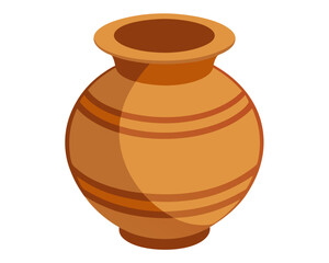 beautiful clay vase on vector art illustration