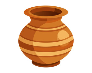beautiful clay vase on vector art illustration