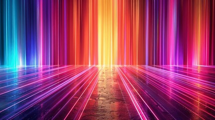 Abstract background with colorful neon lights and speed effect