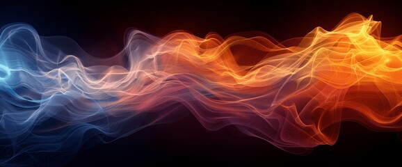 Abstract Black Background with Red Green Yellow Wavy Lines, Rasta Colors Glowing Effect, Banner Poster Flyer Design