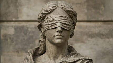 statue of justice with a blindfold covering her eyes