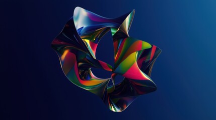Abstract 3D Rendered Colorful Shapes: A Visual Symphony