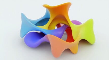 Obraz premium Abstract 3D Rendered Colorful Shapes: A Visual Symphony