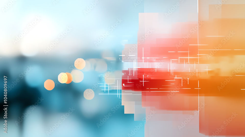 Aufkleber abstract blurred background with colorful lights and geometric patterns for modern design inspiratio