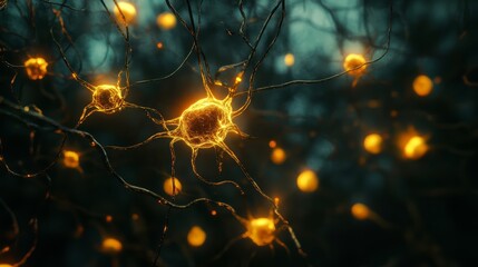 Nerve cells, neuron cell, sending electrical signals in the brain for neural activities. Neuroscience