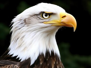 Fototapeta premium Close-up of a bald eagle with sharp gaze