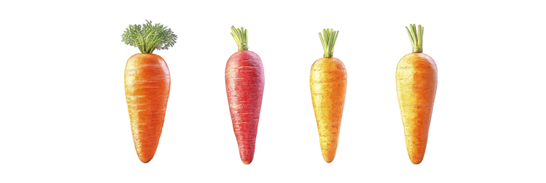 Fresh carrot isolated on transparent background