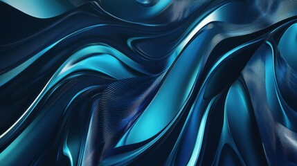 Obraz premium Blue Waves Abstract Background: A Serene Digital Art Expression