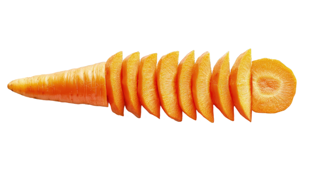 Fresh carrot isolated on transparent background