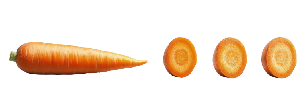 Fresh carrot isolated on transparent background