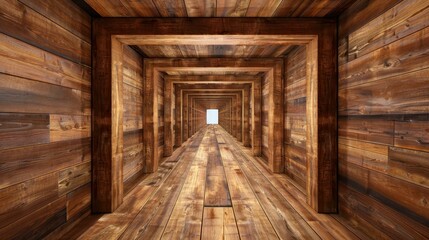 Experience the rustic charm of a wooden stage, adorned with rich paneling and warm textures.