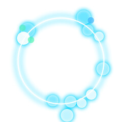 Soft Blue Glowing Circle with Light Orbs