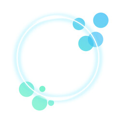 Soft Blue Glowing Circle with Light Orbs