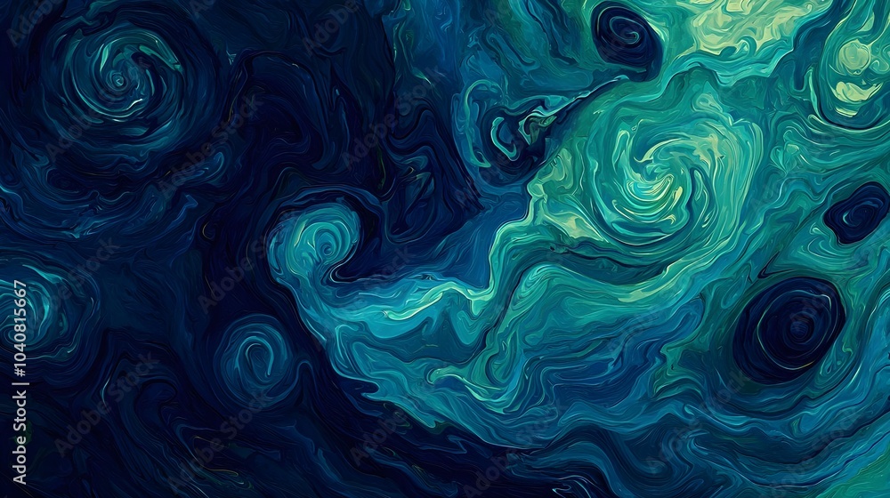 Poster calming abstract fluid design with swirls