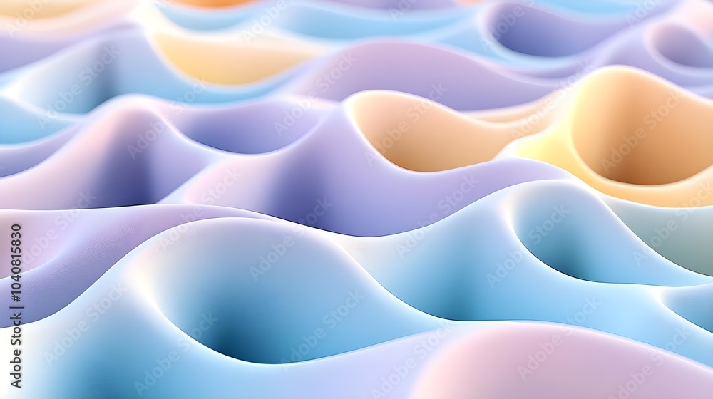 Poster calming abstract pattern of fluid shapes