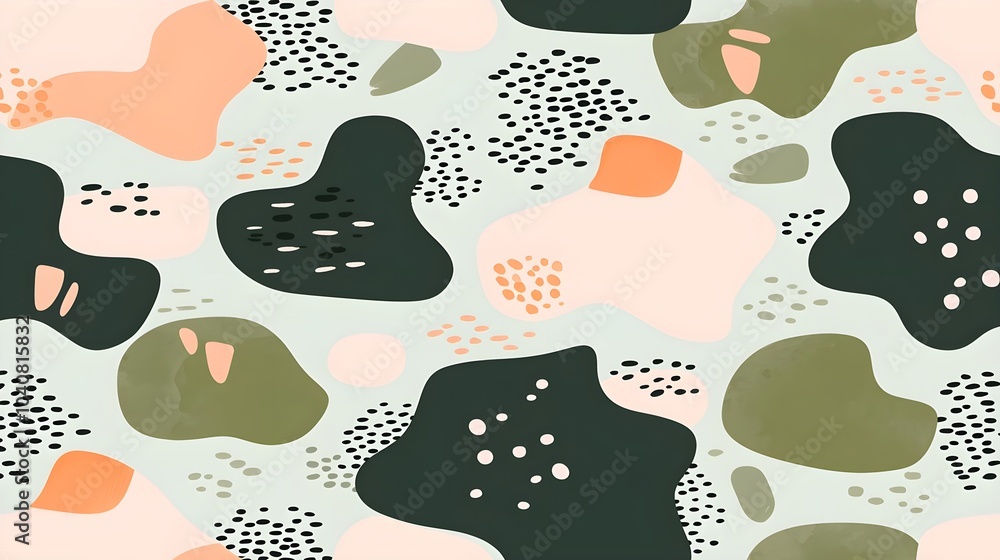 Poster calming abstract pattern of fluid shapes