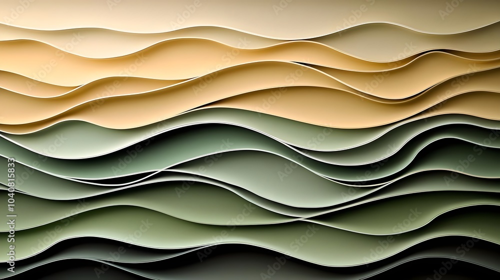 Poster calming abstract pattern of fluid shapes