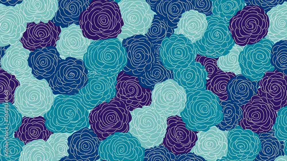 Poster fluid circular patterns in calming shades