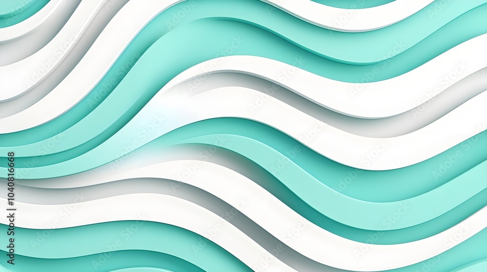 Poster fluid patterns in light blue with abstract swirls