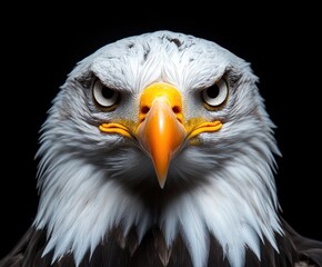 Obraz premium Close-up Portrait of a Bald Eagle with Intense Stare