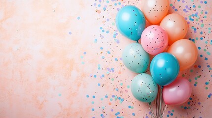 beautifully designed birthday invitation card, adorned with colorful balloons and confetti, inviting guests to a fun celebration