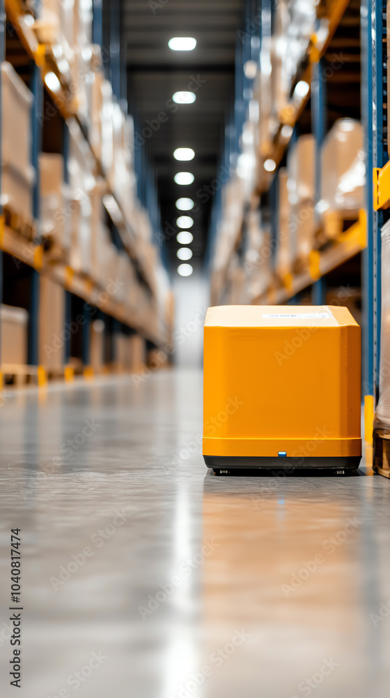 Poster exploring the future of warehouse automation with innovative robotics in modern supply chains