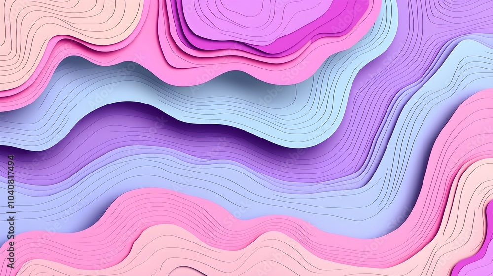 Poster soft abstract waves and flowing patterns