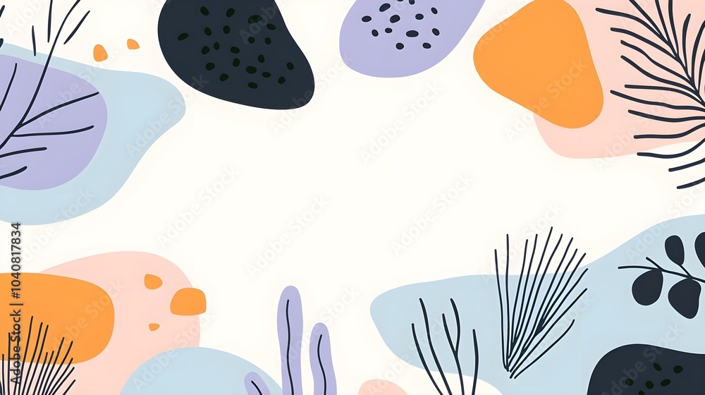Poster soothing abstract patterns of fluid shapes