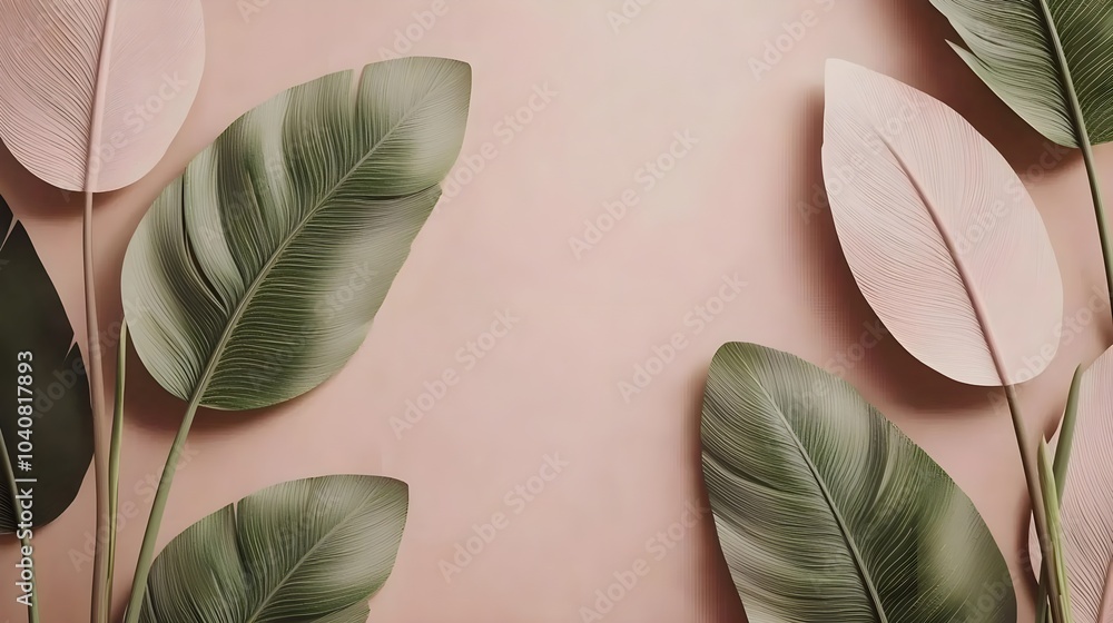 Poster tranquil abstract design with fluid shapes and colors