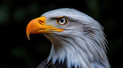Obraz premium Close-up Portrait of a Majestic Bald Eagle