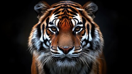 Fototapeta premium Close-up portrait of a tiger with striking facial markings